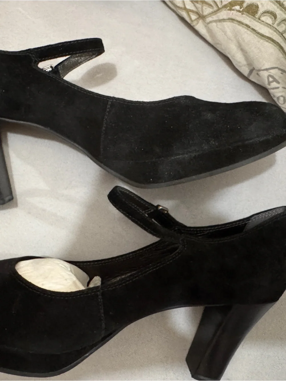 Vigotti Black Suede Mary Jane Heel